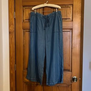 Thread & supply wide leg pants, size XXL in medium blue